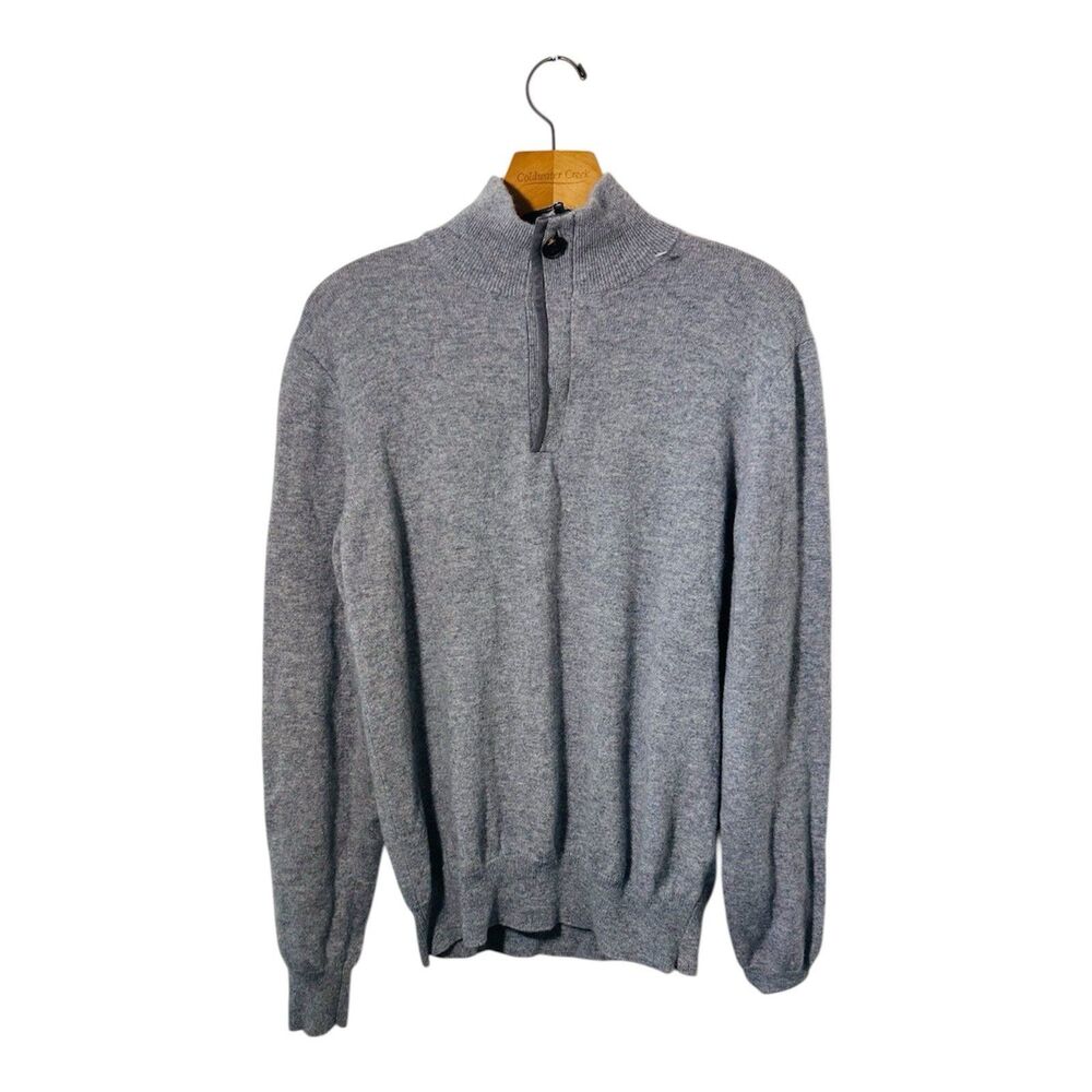 Stewart of Scotland Soft 100% Cashmere Wool Gray Sweater Size Medium Office